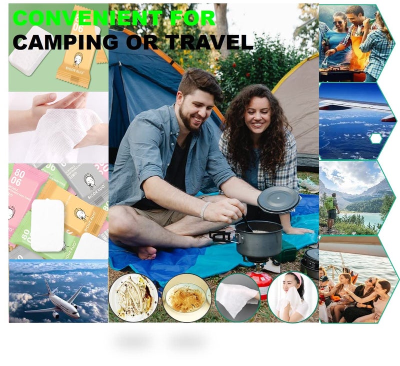 QUALIALL Premium Compressed Towels, Pure Cotton Portable Washcloth for Camping or Travel… - Image 5